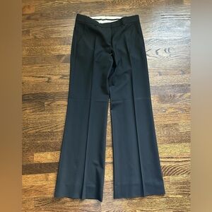 Theory Black Stretch Wool Dress Pants/Trouser Wide leg Size 6